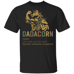 Vintage Dadacorn Definition Like A Dad Just Way Cooler Strong Unicorn Shirt Matching Men Dad Unicorn Lover Father's Day Gifts T-Shirt - Macnystore