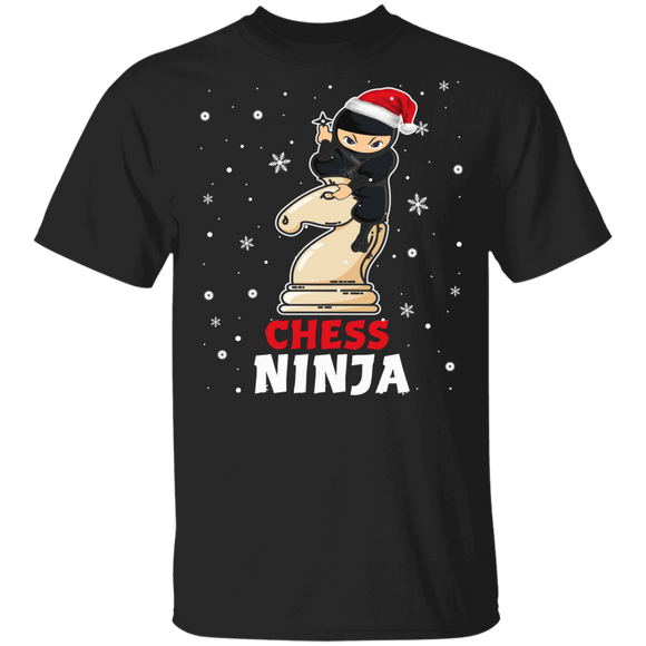 Christmas Chess Lover Shirt Chess Ninja Funny Christmas Santa Ninja Chess Player Lover Gifts T-Shirt - Macnystore