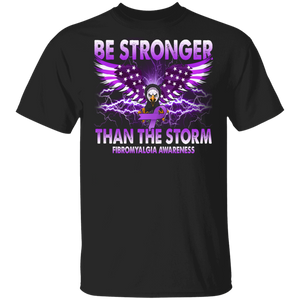 Be Strong Than The Storm Raise Fibromyalgia Awareness Eagle T-Shirt - Macnystore