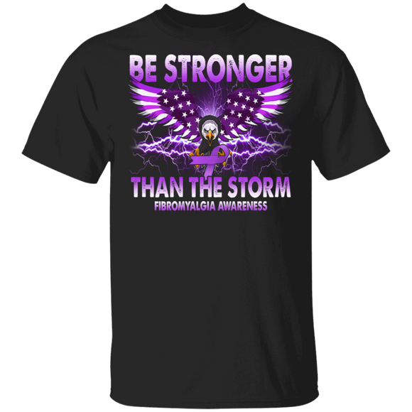 Be Strong Than The Storm Raise Fibromyalgia Awareness Eagle T-Shirt - Macnystore