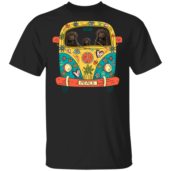 Sproodle Riding Hippie Bus Funny Sproodle Dog Pet Lover Hippie Van Matching Shirt For Men Women Gifts T-Shirt - Macnystore