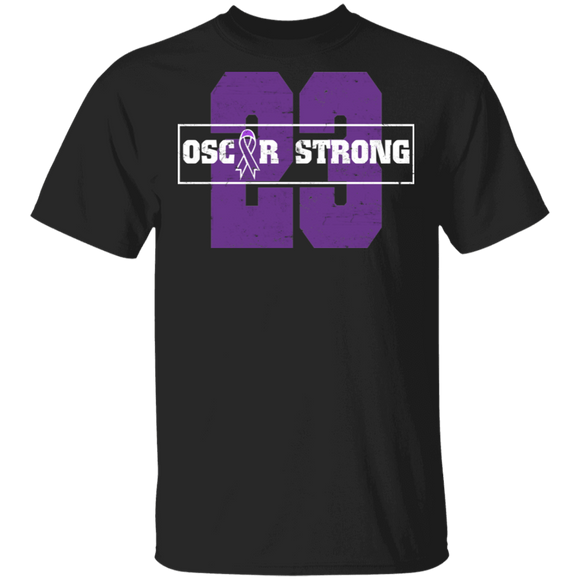 Oscar Strong Purple Ribbon Oskar Football Lover Player Cancer Awareness Gifts T-Shirt - Macnystore