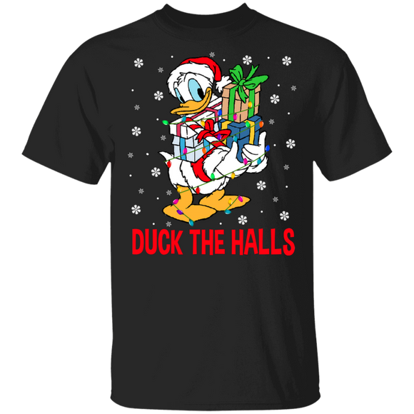 Christmas Movie Shirt Duck The Halls Funny Christmas Lights Santa Donald Duck Lover Gifts Christmas T-Shirt - Macnystore