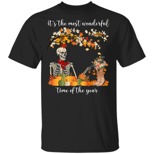 It's The Most Wonderfl Time Of The Year Autumn Skull T-Shirt - Macnystore