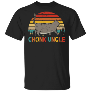 Father's Day Cat Shirt Vintage Retro Chonk Uncle Funny Cat Fat Uncle Father's Day Gifts T-Shirt - Macnystore