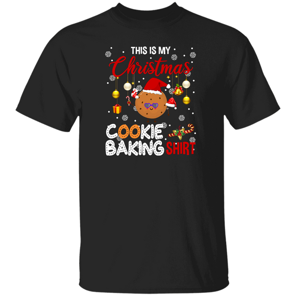 Cookie Baking Lover Shirt This Is My Christmas Cookie Baking Shirt Cute Santa Cookie Baking Lover Gifts Christmas T-Shirt - Macnystore