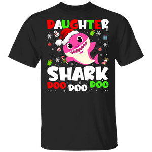 Christmas Shark Lover Shirt Daughter Shark Doo Doo Doo Funny Christmas Santa Shark Kids Video Baby Matching Family Gifts T-Shirt - Macnystore