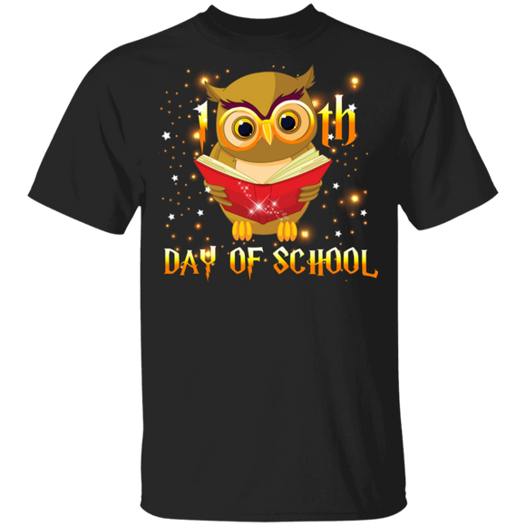 100th Day Of School Funny Owl Lover Fans Kids Preschool Kindergarten Elementary Student Teacher Gifts Youth T-Shirt - Macnystore