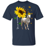 You Are My Sunshine Cute Butterflies Sunflower Horse Shirt Matching Horse Lover Fans Farmer Rancher Gifts T-Shirt - Macnystore