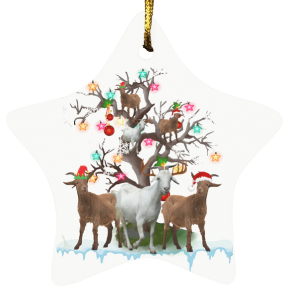 Decorative Hanging Ornaments Goat On Christmas Tree Goat Santa ELF Reindeer SUBORNS Star Ornament - Macnystore