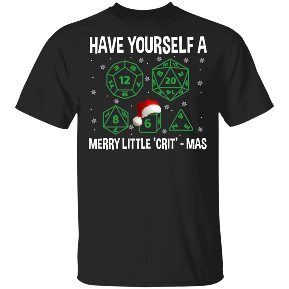Gamer Shirt Have Yourself A Merry Little Crit-mas Cool Christmas Santa Dungeon Game Gamer Lover Gifts T-Shirt - Macnystore