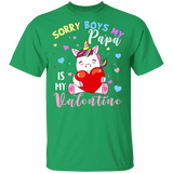 Sorry Boys My Papa Is My Valentine Cute Unicorn Lover Matching Shirts For Family Women Girls Daughter Niece Personalized Valentine Gifts Youth T-Shirt - Macnystore