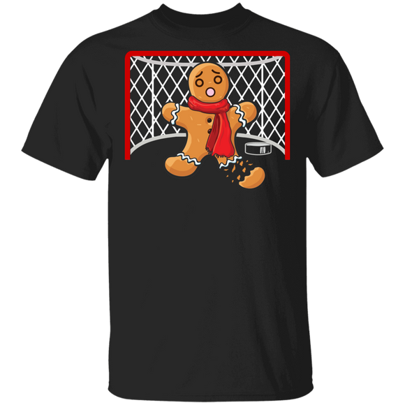 Christmas Gingerbread Shirt Hockey Goalie Funny Christmas Gingerbread Man Snap Hockey Player Lover Gifts T-Shirt - Macnystore
