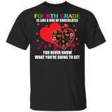 Fourth Grade Is Like A Box Of Chocolates Matching Shirts For Elementary Middle Teacher Personalized Valentine Gifts T-Shirt - Macnystore