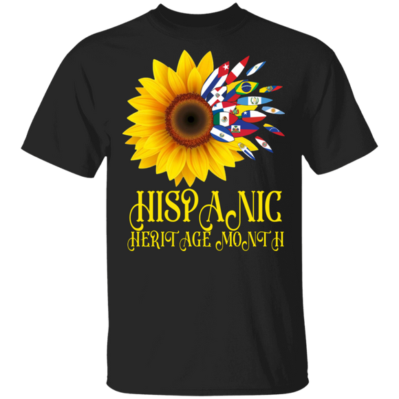Hispanic Heritage Month Sunflower Shirt Hispanic Heritage Month Cool Flag Sunflower Lover Gifts T-Shirt - Macnystore