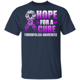 Hope For A Cure Fibromyalgia Awareness Cute Purple Butterflies Ribbon Matching Fibromyalgia Patient Supporter Fibromyalgia Awareness Gifts T-Shirt - Macnystore