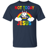 Not Today Jesus Cute LGBT Rainbow Satan Shirt Matching Proud LGBT Support Gay Lesbian Christian Gifts T-Shirt - Macnystore