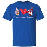 Cute Peace Love Lineman Shirt Matching Men Women Lineman Gifts T-Shirt - Macnystore