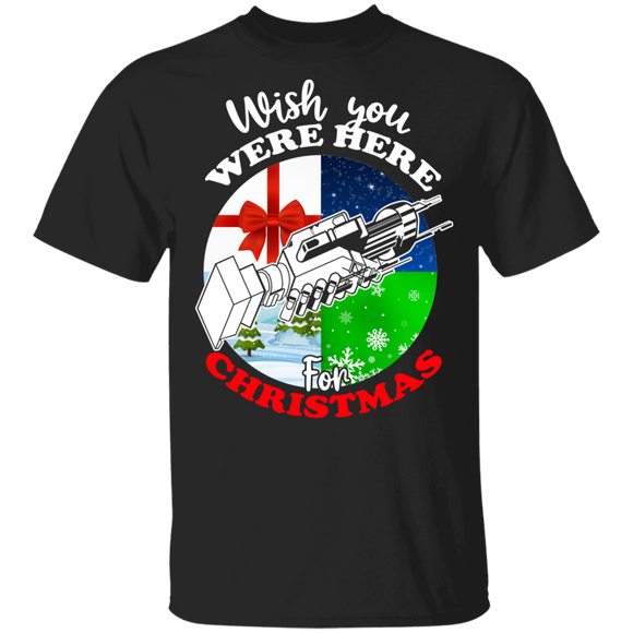 Christmas Shirt Wish You Were Here For Christmas Cool Christmas Pink X-mas Floyd Santa Lover Gifts T-Shirt - Macnystore