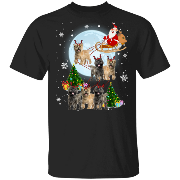 Christmas Dog Shirt Cain Terrier Reindeer Christmas Cute X-mas Cairn Terrier Dog Lover Gifts Christmas T-Shirt - Macnystore