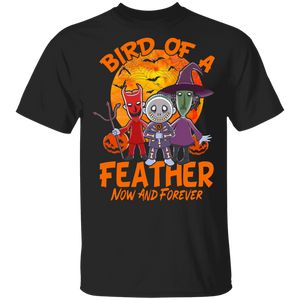 Halloween Movie Shirt Bird Of A Feather Now And Forever Cool Halloween Nightmare Before Christmas Witch Satan Jack Movie Gifts Halloween T-Shirt - Macnystore