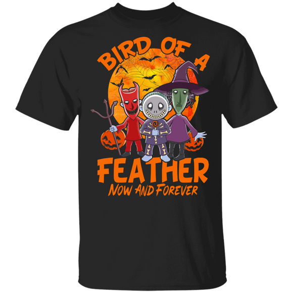 Halloween Movie Shirt Bird Of A Feather Now And Forever Cool Halloween Nightmare Before Christmas Witch Satan Jack Movie Gifts Halloween T-Shirt - Macnystore