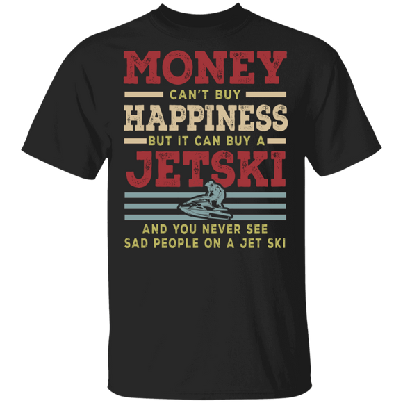 Vintage Retro Buy Money Can't Buy Happiness But It Can Buy A Jet Ski Funny Gifts T-Shirt - Macnystore
