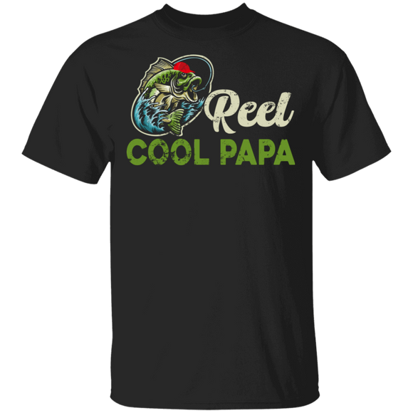 Reel Cool Papa Cool Fishing Dad Father Day Fisher T-Shirt - Macnystore