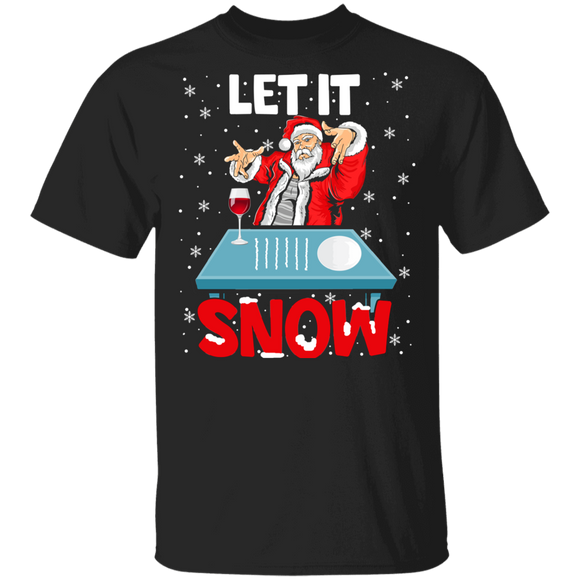 Christmas Santa Shirt Let It Snow Funny Christmas Santa Adult Humor Xmas Gag Smoker Gifts T-Shirt - Macnystore
