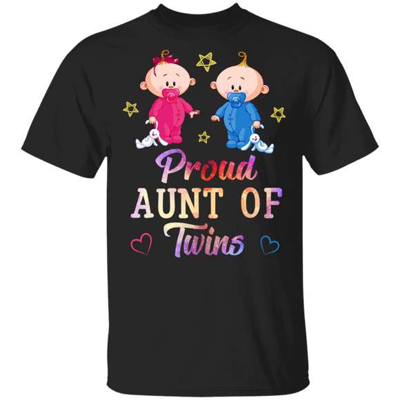 Proud Aunt Of Twins Twin Lover Baby Mother's Day T-Shirt - Macnystore