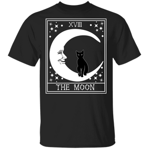 Cat Tarot Lover Shirt The Moon Cool Tarot Card Crescent Moon Black Cat Lover Gifts T-Shirt - Macnystore