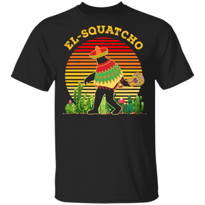 Vintage Retro El Squatcho Mexican Sasquatch Hide and Seek Taco Bigfoot T-Shirt - Macnystore