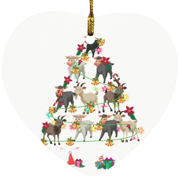 Christmas Ornament Goat Christmas Tree Funny Christmas Lights Farmer Gifts Decorative Hanging Ornaments SUBORNH Heart Ornament - Macnystore