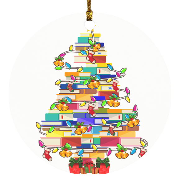 Library Tree Cute Book Smart object Ornament Xmas - Macnystore