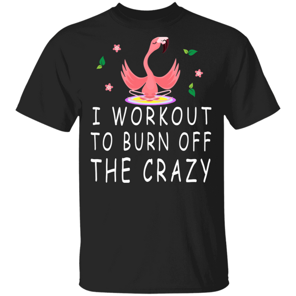 I Workout To Burn Off The Crazy Cool Flamingo Workout Gym Weight Training Gifts T-Shirt - Macnystore