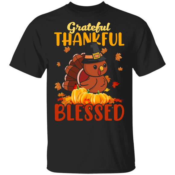 Thanksgiving Turkey Shirt Grateful Thankful Blessed Cool Thanksgiving Turkey Autumn Fall Lover Gifts Thanksgiving T-Shirt - Macnystore