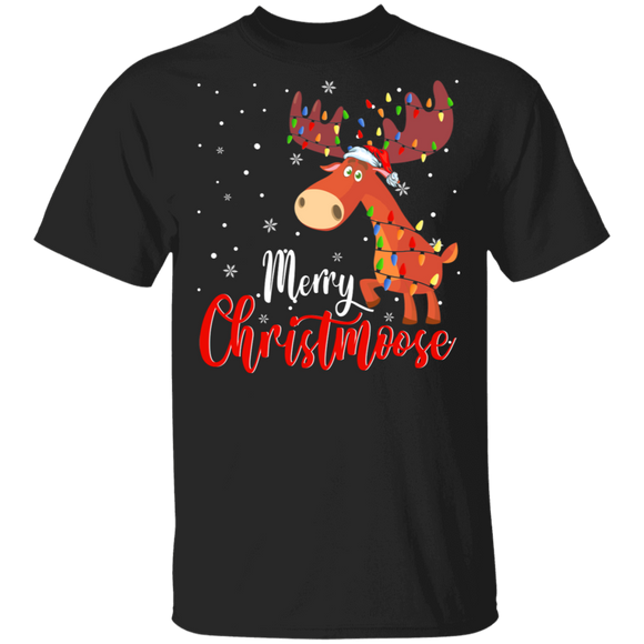 Christmas Moose Lover Shirt Merry Christmoose Cute Christmas Moose Lover Gifts Christmas T-Shirt - Macnystore