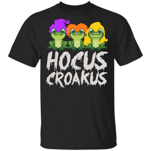 Halloween Witch Shirt Hocus Croakus Funny Frog Witch Lover Halloween Gifts Halloween T-Shirt - Macnystore