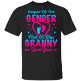 Keeper Of The Gender Pink or Blue Granny Loves You Cute Gender Reveal Party Pregnancy Announcement Funny Maternity Women Gifts T-Shirt - Macnystore
