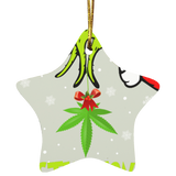 Christmas Weed Lover Shirt Mistlestoned Funny Christmas Grinch Hand Mistlestoned 420 Cannabis Weed Lover Gifts Ornament Xmas - Macnystore