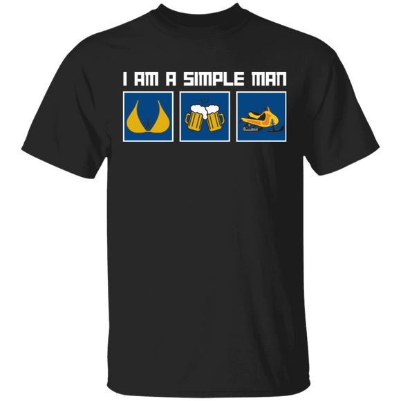 I Am A Simple Man Funny Breasts Beer Snowmobile Shirt Matching Biker Snowmobile Lover Fans Drinker Men Gifts T-Shirt - Macnystore