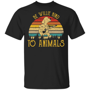 Vintage Retro Be Willed Kind To Animal Cool Irish Dog Playing Guitar Gifts T-Shirt - Macnystore