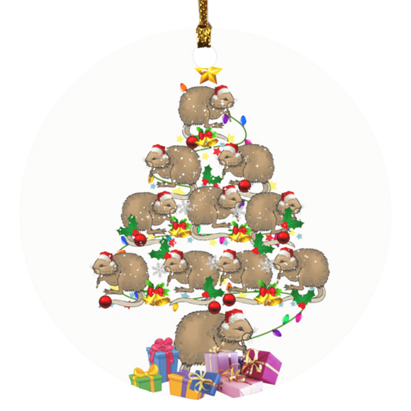 Decorative Hanging Ornaments Muskrat Christmas Tree Funny Christmas Tree Light Santa Muskrat Lover Gifts SUBORNC Circle Ornament - Macnystore