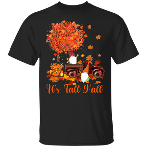 Gnome Lover Shirt It's Fall Y'all Cute Gnome Pumpkin Autumn Tree Fall Lover Gifts T-Shirt - Macnystore