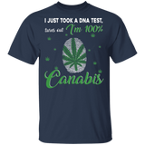 I Just Took A DNA Test Turns Out I'm 100 % Canabis Fingerprints Weed Marijuana Smoker Gifts T-Shirt - Macnystore