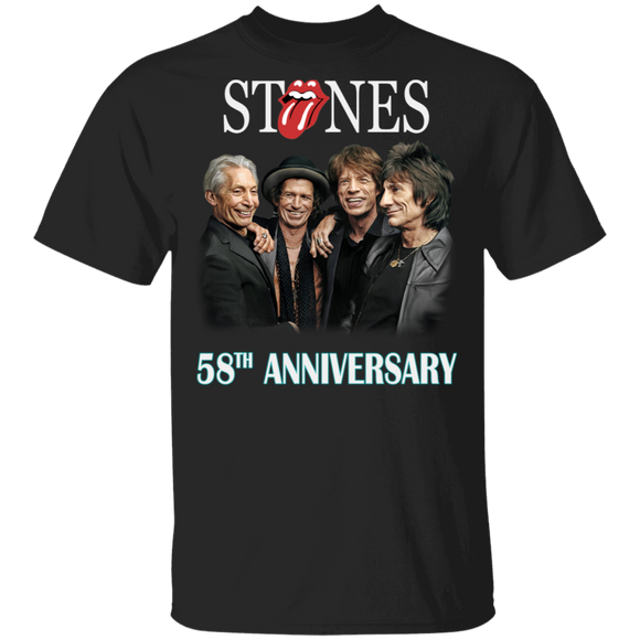 Stones 58th Anniversary Cool The Rolling Stones Rock Band Music Lover Fans Gifts T-Shirt - Macnystore