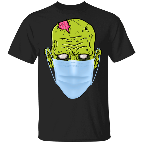 Halloween Shirt Monster Zombie Wearing Face Covering Funny Halloween Zombie Social Distancing Gifts Halloween T-Shirt - Macnystore
