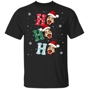 Christmas Santa Shirt Ho Ho Ho Funny Christmas Santa Post Malone Lover X-mas Gifts T-Shirt - Macnystore