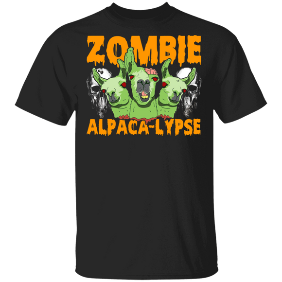 Halloween Llama Shirt Zombie Alpaca-Lypse Horror Halloween Zombie Llama Lover Gifts Halloween T-Shirt - Macnystore