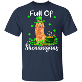 Full Of Shenanigans Leprechaun Golden Retriever Patricks Day T-Shirt - Macnystore
